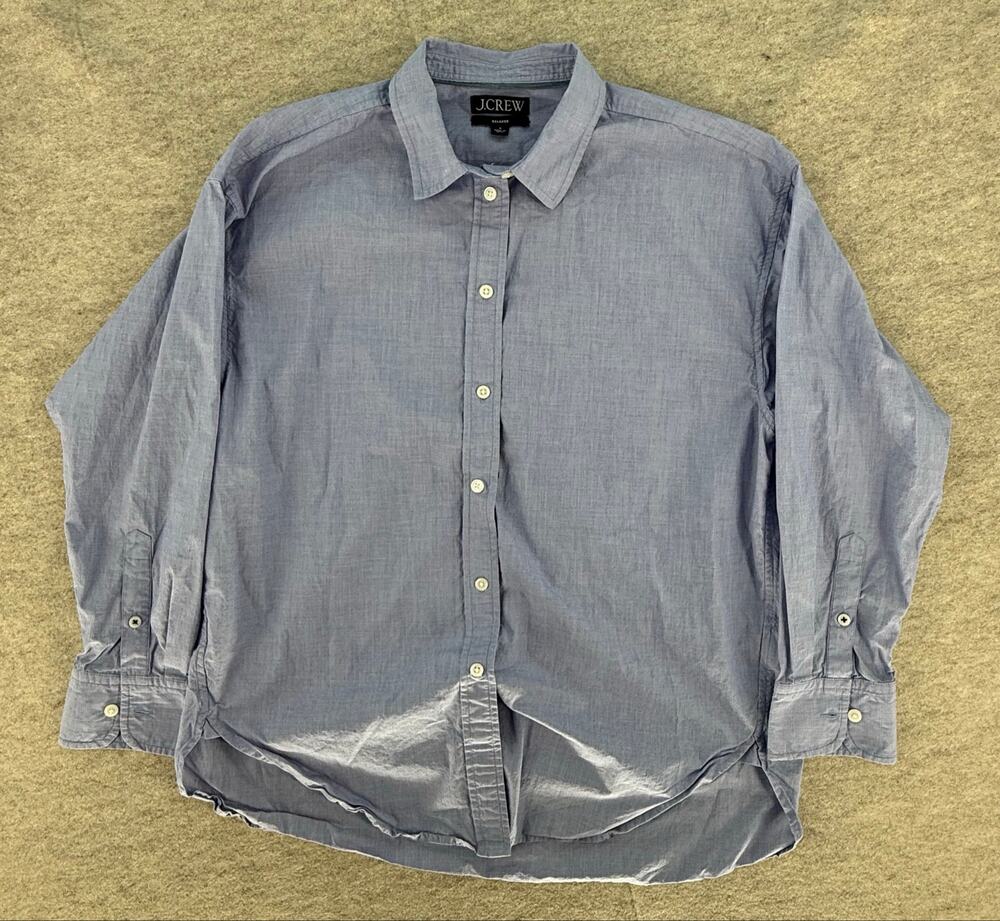 J. Crew men’s 100% cotton light blue long sleeve button down shirt relaxed 8